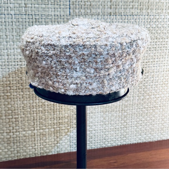 🌟HP🌟VTG Neutral Boucle Cadet Cap by Nine West OS - Picture 4 of 9